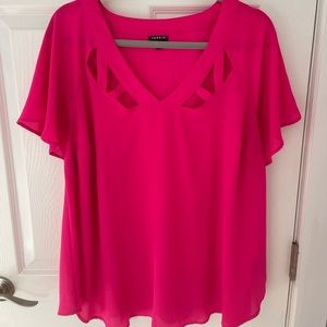 Torrid bright pink chiffon summer top